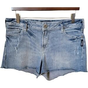 Silver Jeans Aiko Distressed Cut Off Denim Jean Shorts